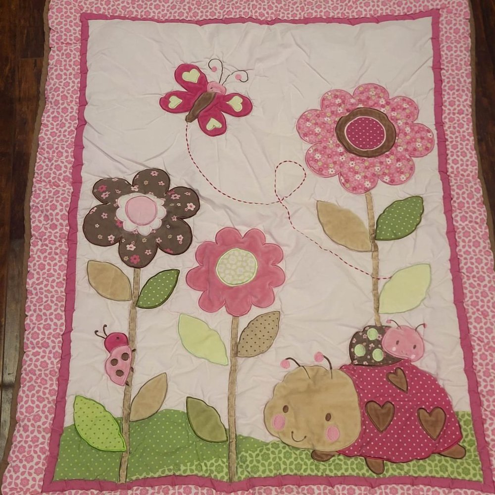 2/$20 🏷 Crib Comforter Floral Pattern - Picture 2 of 2